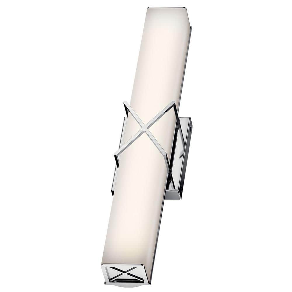 Trinsic Chrome 22" Modern LED Bath Bar with Dimmable White Shade