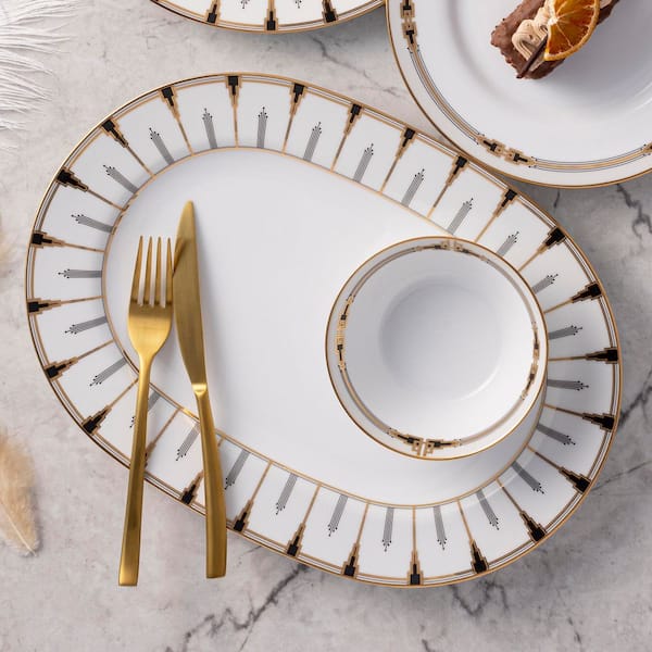 Empire Gold 14 in., (Gold) Porcelain Oval Platter