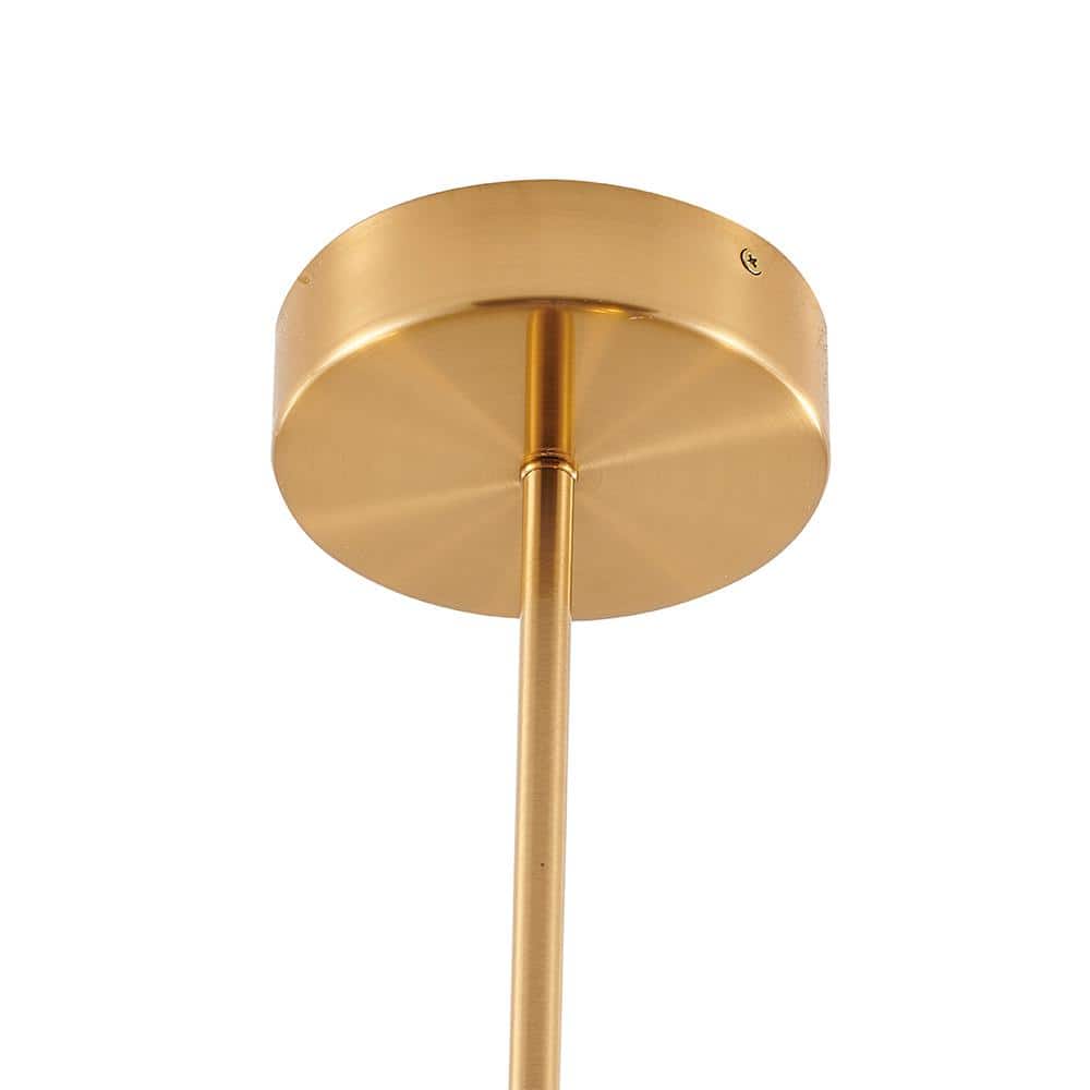 Brass and Crystal 7-Light Adjustable Chandelier