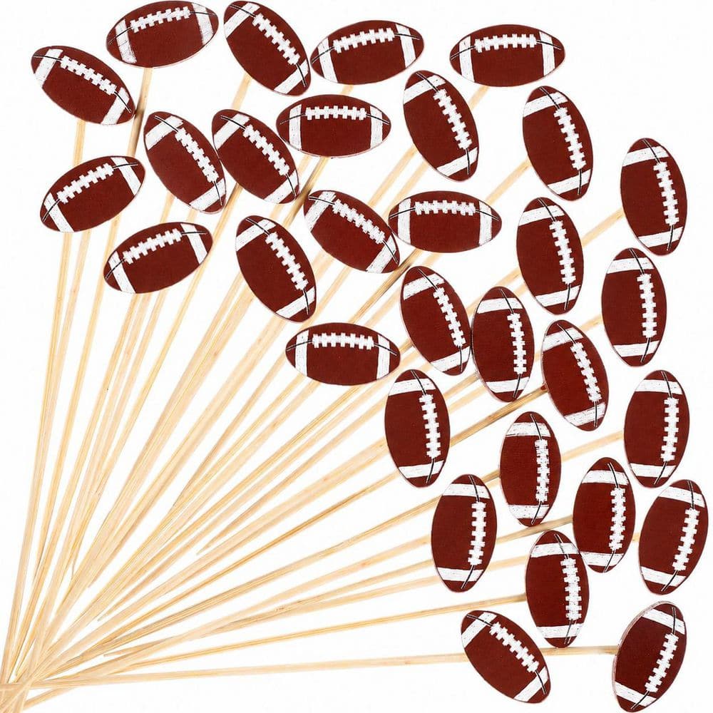 400-Pack 4.9 in. Football-Shaped Bamboo Cocktail Picks Appetizer Toothpicks for Sports Party and Catering price history on PriceWatchPro