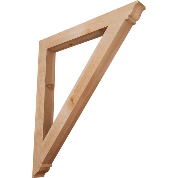 Ekena Millwork 4 in. x 44 in. x 38 in. Western Red Cedar Traditional Rough Sawn Bracket