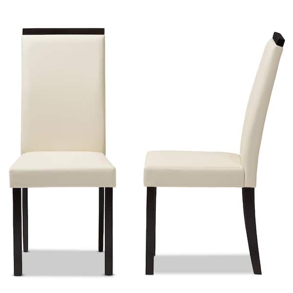 Baxton Studio Daveney Cream Faux Leather Dining Chair (Set of 2)143