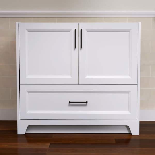 36 in. W x 21.5 in. D x 33.5 in.H White Bath Vanity Solid Wood Bathroom Cabinet Soft Close Doors and Drawers without Top