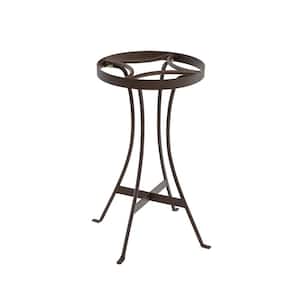 18.75 in. H Wrought Iron Tara Plant Stand, Roman Bronze Powder coat Finish for Indoor Outdoor