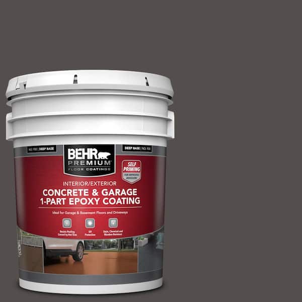 BEHR PREMIUM 5 gal. #PPU24-02 Berry Brown Self-Priming 1-Part Epoxy Satin Interior/Exterior Concrete and Garage Floor Paint