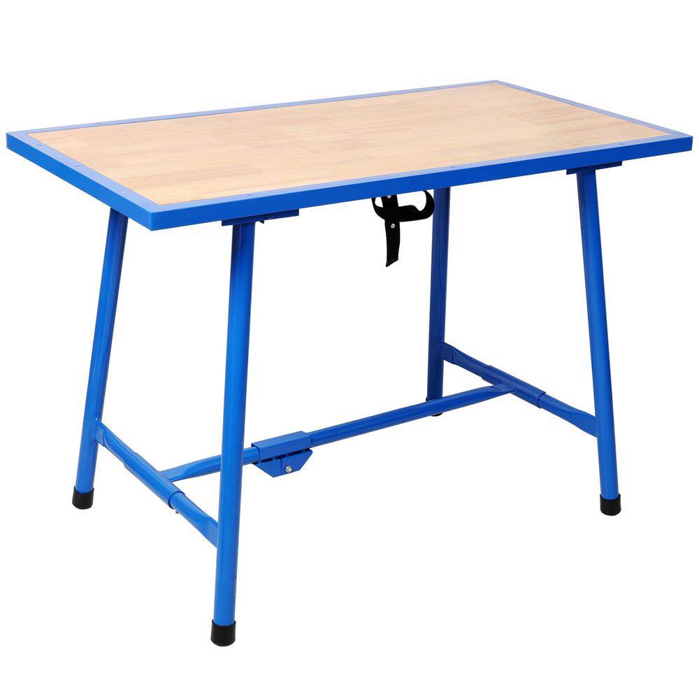 47.2 in. W x 24.5 in. D Foldable Blue Workbench Table with Solid Wood Top, 660 lbs. Capacity, for Workshop and Garage price history on PriceWatchPro