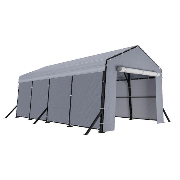 12 ft. W x 20 ft. D x 10.5 ft. H Metal Carport with Removable Waterproof Sidewalls