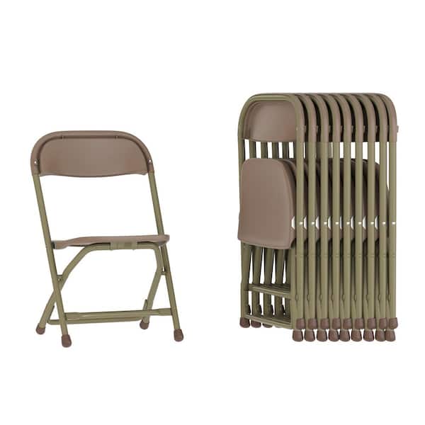 Carnegy Avenue Brown Kids Plastic Folding Chairs (Set of 10)
