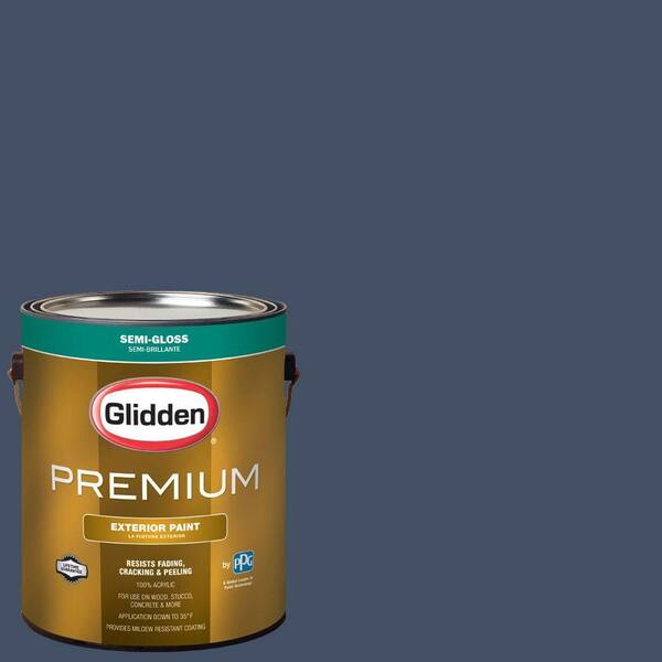 Glidden Premium 1-gal. #HDGV26D Federal Blue Satin Latex Exterior Paint