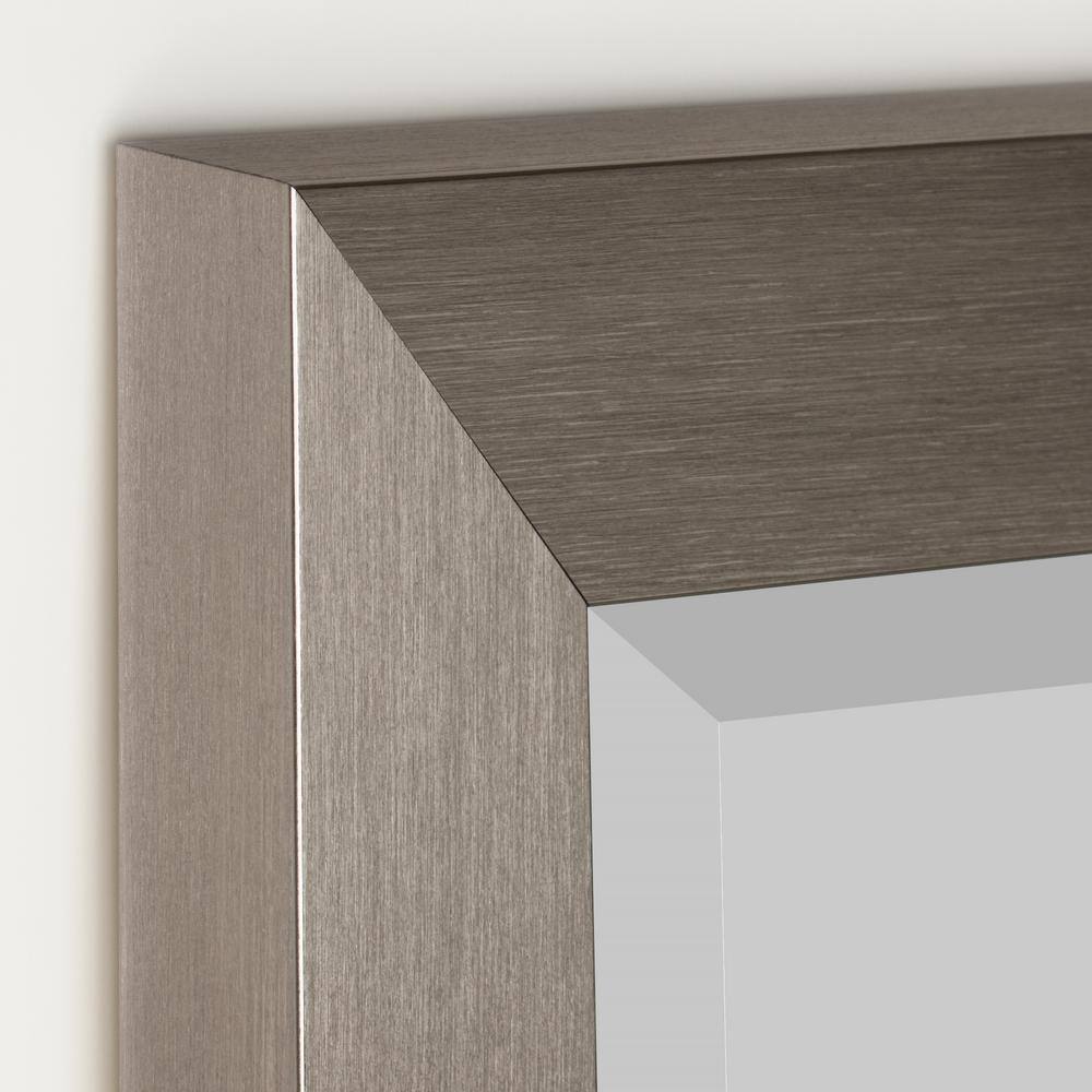 Modern Brushed Nickel Rectangular Wall Mirror 28 x 40 Inch