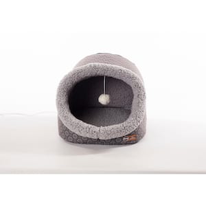 Thermo-Pet Cave Small Gray Ultra-Fleece/Polyester Geo Flower Bed