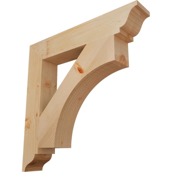 3.5 in. x 24 in. x 24 in. Douglas Fir Westlake Traditional Smooth Bracket