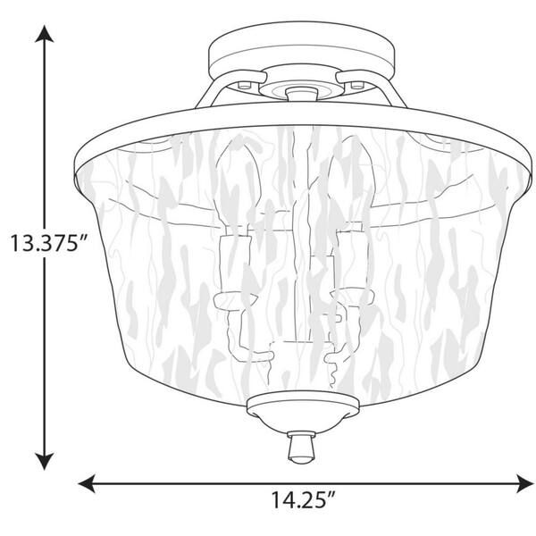 Progress Lighting Bowman 4-Light Cottage White Coastal Clear Glass Bell Medium Hanging Pendant Light