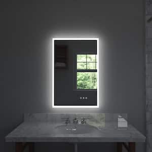 Lucent 24 in. x 36 in. Frameless Wall Mounted LED Vanity Mirror with Color Changer, Dimmer and Defogger