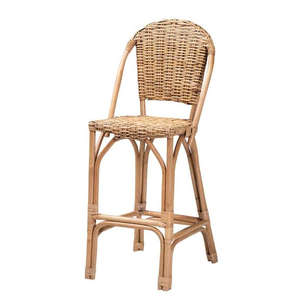 Neola 44.5 in. Natural Rattan Bar Height Bar Stool