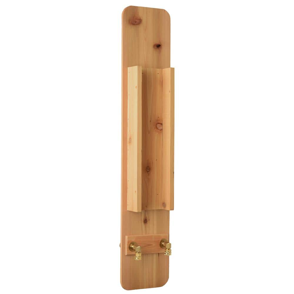Rustic Cedar and Stainless Steel Outdoor Wall Shower