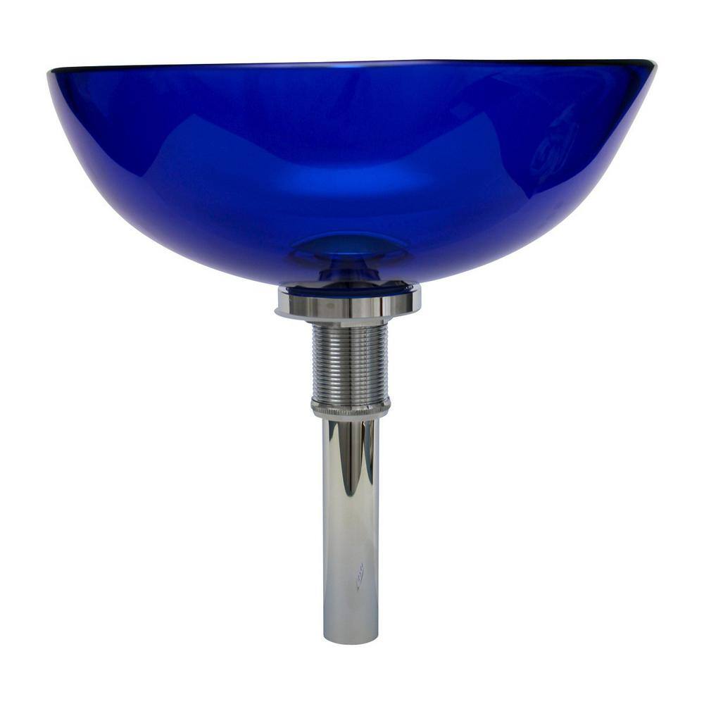 Blue Tempered Glass Above-Counter Vessel Sink