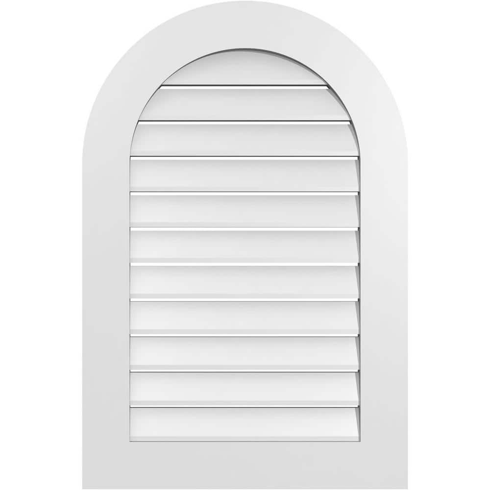 24 in. x 36 in. Round Top White PVC Paintable Gable Louver Vent Functional price history on PriceWatchPro
