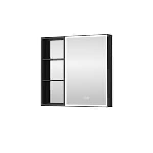 32 in. W x 30 in. H Rectangular Aluminum Medicine Cabinet with Mirror and LED Lighted,Anti-fog,Dimmable,Right Open Door