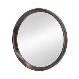 20 in. W x 20 in. H Round Wood Framed Wall Mount Modern Decor Bathroom Vanity Mirror