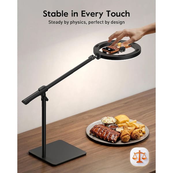 BeamBox 20 in. Black Gooseneck LED Desk Lamp with Adjustable 10 in