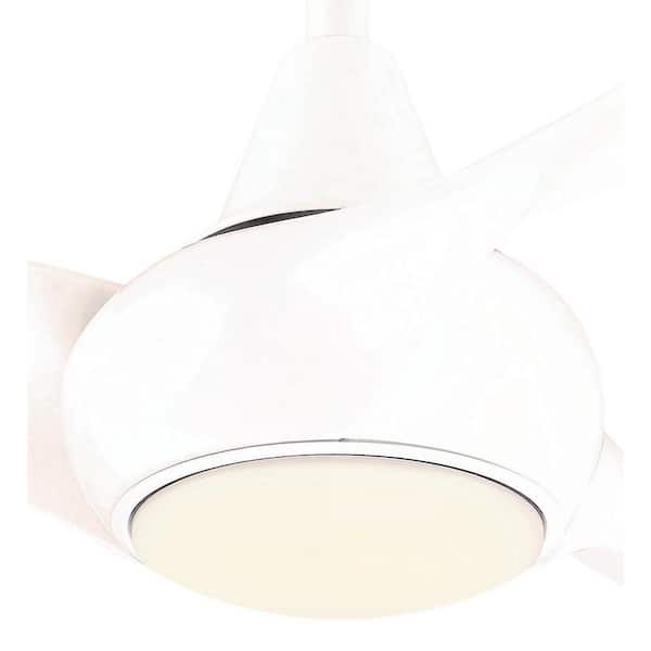 Minka Aire Light Wave 44 In Led Indoor White Ceiling Fan With And Remote Control F845 Wh The Home Depot - 44 Minka Aire Light Wave White Led Ceiling Fan