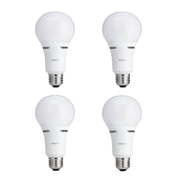 Philips 100-Watt Equivalent A21 Dimmable LED Light Bulb Soft White Household with Warm Glow Light Effect (4-Pack)