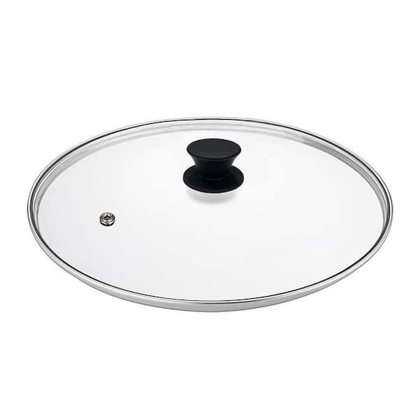 14-Inch Tempered Glass Lid Stainless Steel Rim Steam Vent Dishwasher Oven Safe Replacement for Pots and Pans