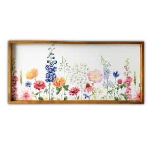 "Spring Garden" Wood Framed Canvas Floral Art Print 19 in. x 45 in.