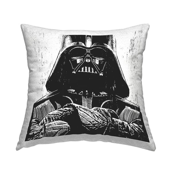 Stupell Industries Darth Vader Rustic Movie Character Black Square Outdoor Throw Pillow