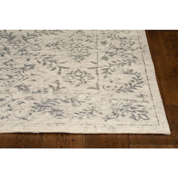 Maeva Gray Bordered Transitional 2 ft. x 7 ft. Runner Rug