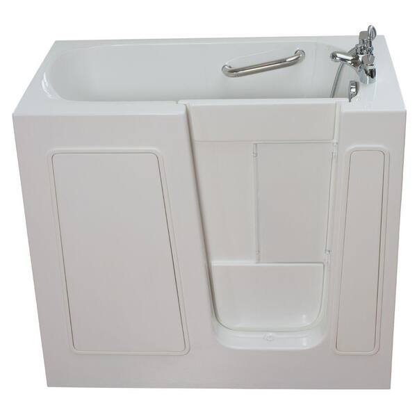 Ella Small 3.75 ft. x 26 in. Walk-In Air and Hydrotherapy Massage Bathtub in White with Right Drain/Door