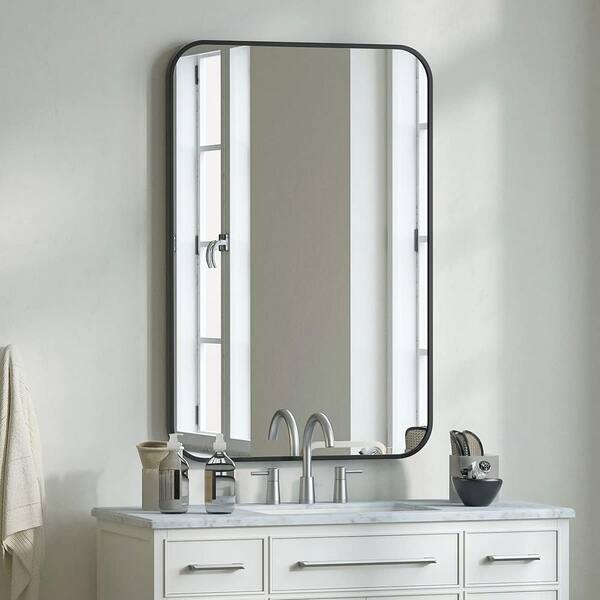 Homfa Wall Mirror with Shelf, Hanging Vanity Mirror for Bathroom