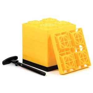 Fasten Leveling Blocks With T-Handle, 2X2, Yellow 10 Pack