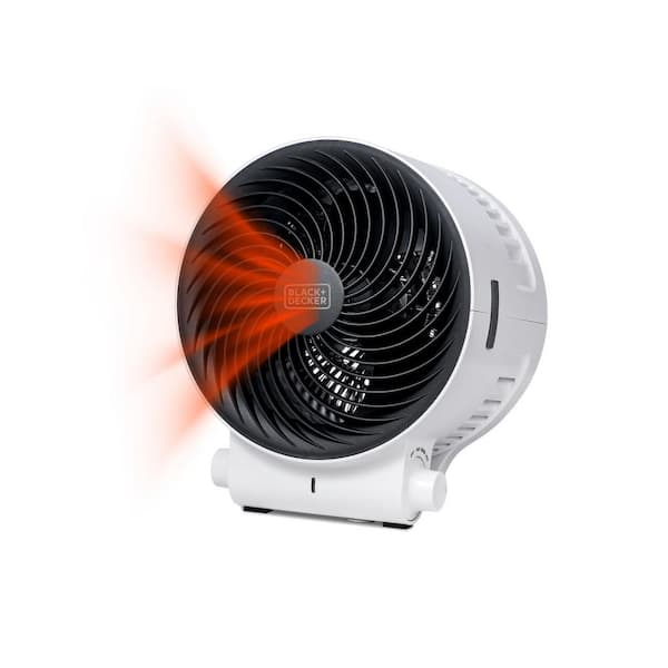 BLACK+DECKER Dual Function Desktop Heater Fan, 3 Settings, 750W/1500W Space Heater & Cooling Fan for Home Office, White