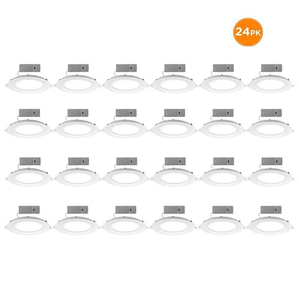 6 in. Canless Integrated LED Recessed Light Trim 900 Lumens Adjustable CCT Kitchen Bathroom Remodel Wet Rated (24-Pack)