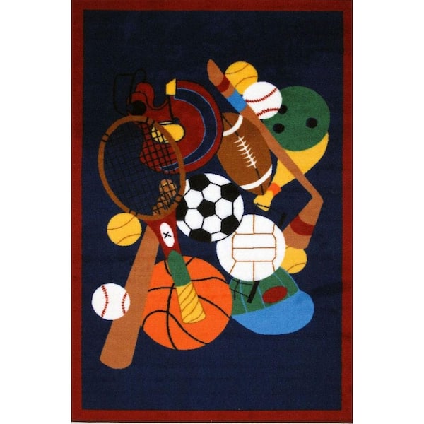 LA Rug Fun Time Sports America Multi Colored 3 ft. x 5 ft. Area Rug