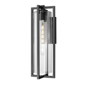 Aura 22.25 in. Black Outdoor Hardwired Wall Sconce with no bulbs included