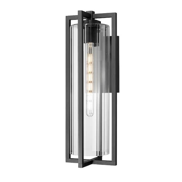 Filament Design Aura 22.25 in. Black Outdoor Hardwired Wall Sconce with no bulbs included