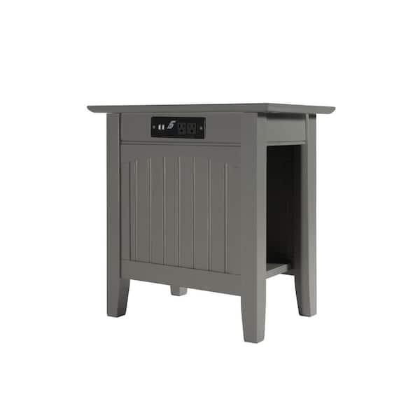 AFI Nantucket Grey Chair Side Table with Charger AH13319 The Home Depot