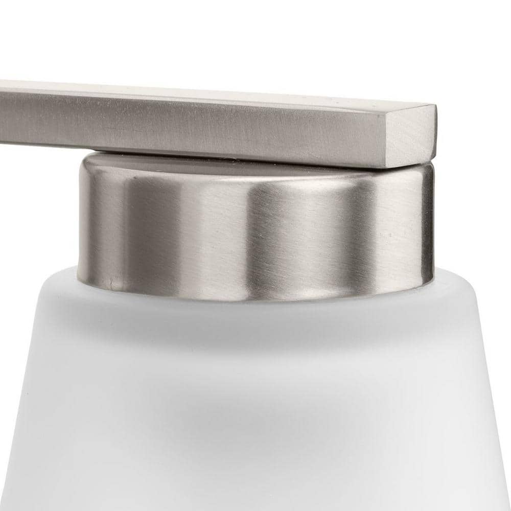 Brushed Nickel 1-Light Vanity with Etched Glass Shade