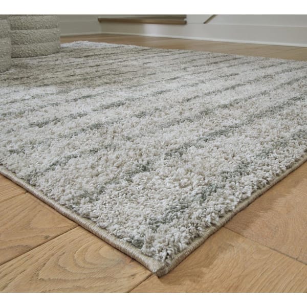 Laddway Gray 8 ft. x 10 ft. Striped Area Rug