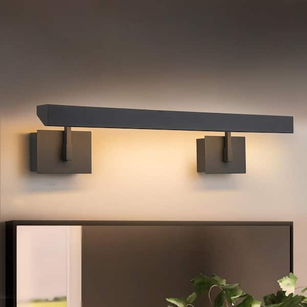Rennnsan Taylor 23.6 in. 1-Light Black Linear Dimmable LED Vanity Light