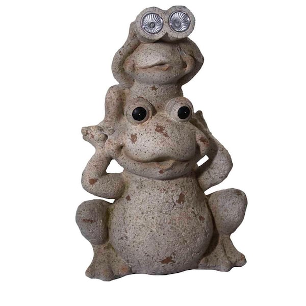 Unbranded 20 in. Martha Frog Solar Statue