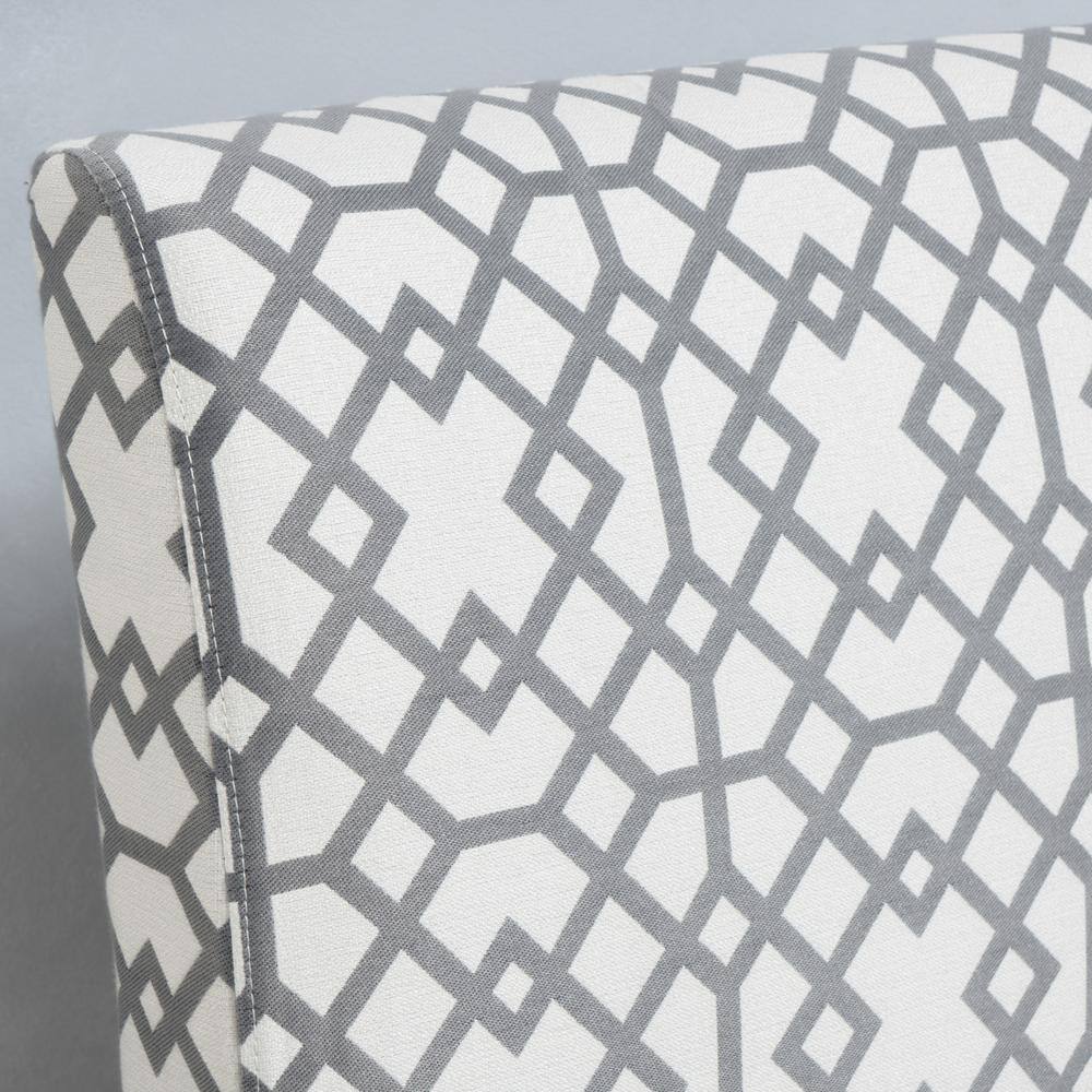 Set of 2 Kassi Gray Fabric Upholstered Wood Slipper Accent Chairs