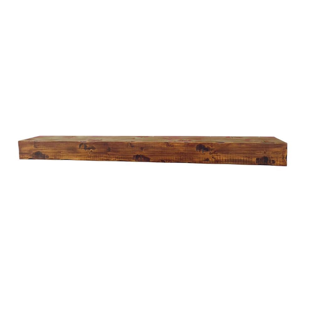 72 in. Rustic Fireplace Wall Cap Shelf Mantel price history on PriceWatchPro