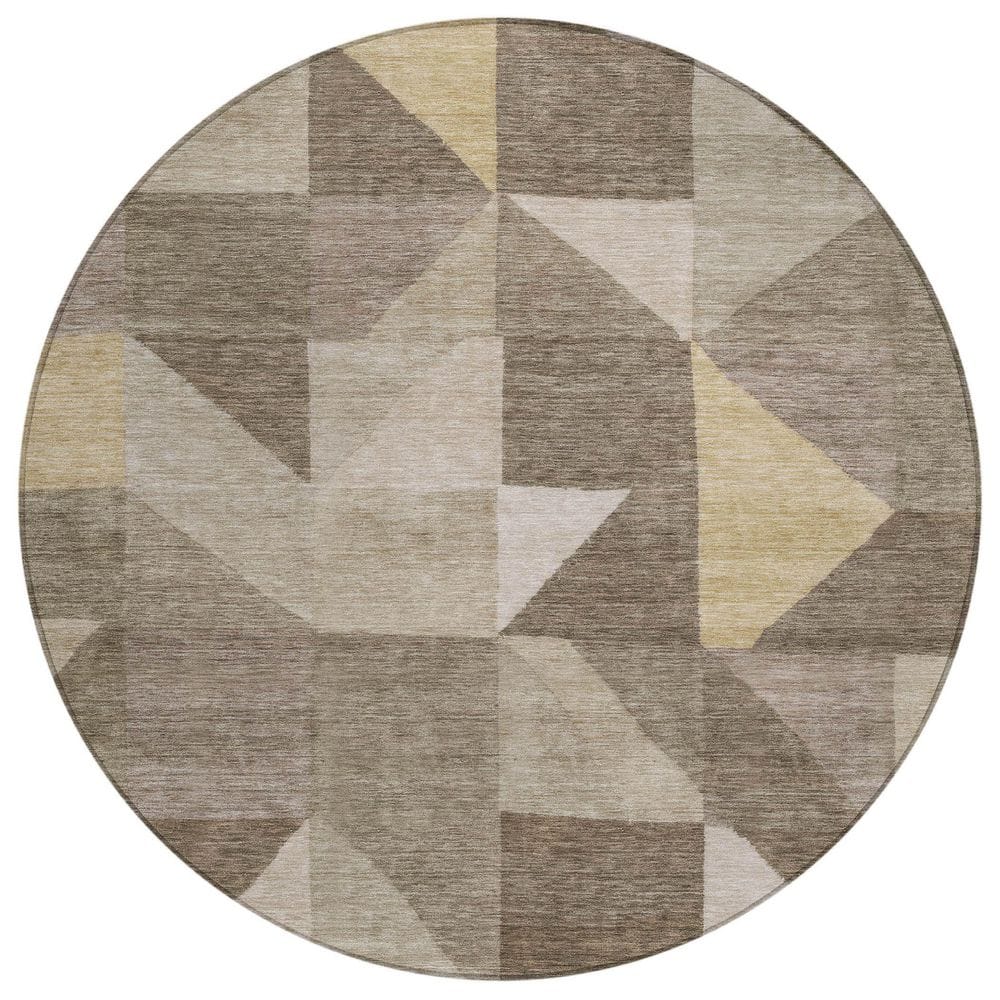 Chantille Machine Washable Indoor/Outdoor Abstract ACN2373 Khaki 8 ft. x 8 ft. Round Rug price history on PriceWatchPro