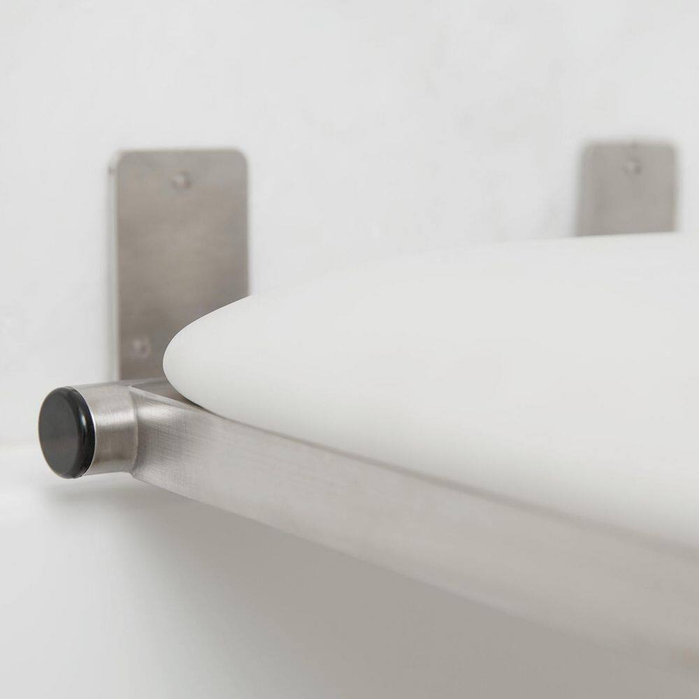 Hermosa 32" Wall-Mount Folding White Padded Shower Bench
