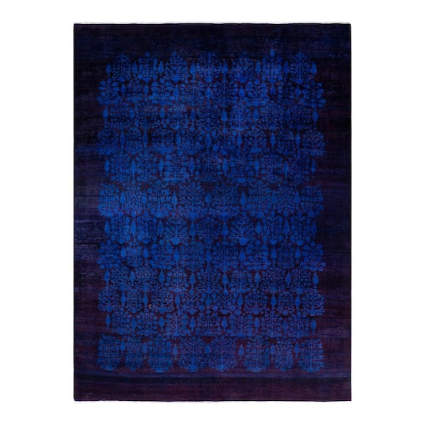 Overdyed Purple 10 ft. 2 in. x 13 ft. 6 in. Wool Indoor Area Rug