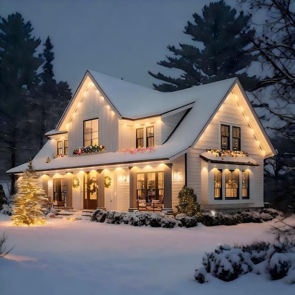 36 Light 50 ft. Indoor/Outdoor Plug-in Integrated LED Fairy String-Light, 2700K Permanent Outdoor Lighting for house,ETL